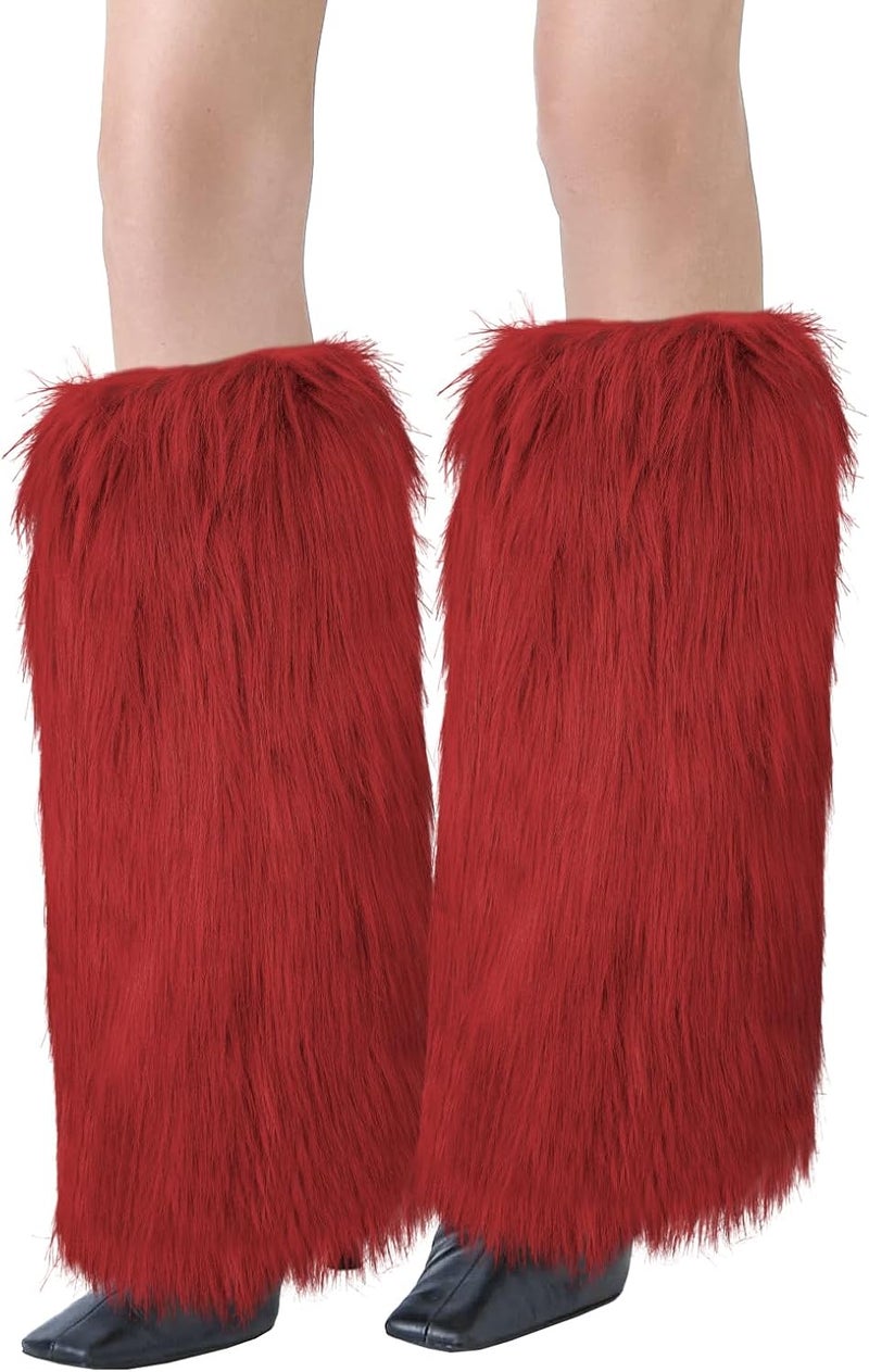 XEPST Faux Fur Fuzzy Leg Warmers Furry Boot Covers for Women, Warm Fuzzy Boot Cuff Boot Sleeves Leg Warmers for Party Costume - Image 1